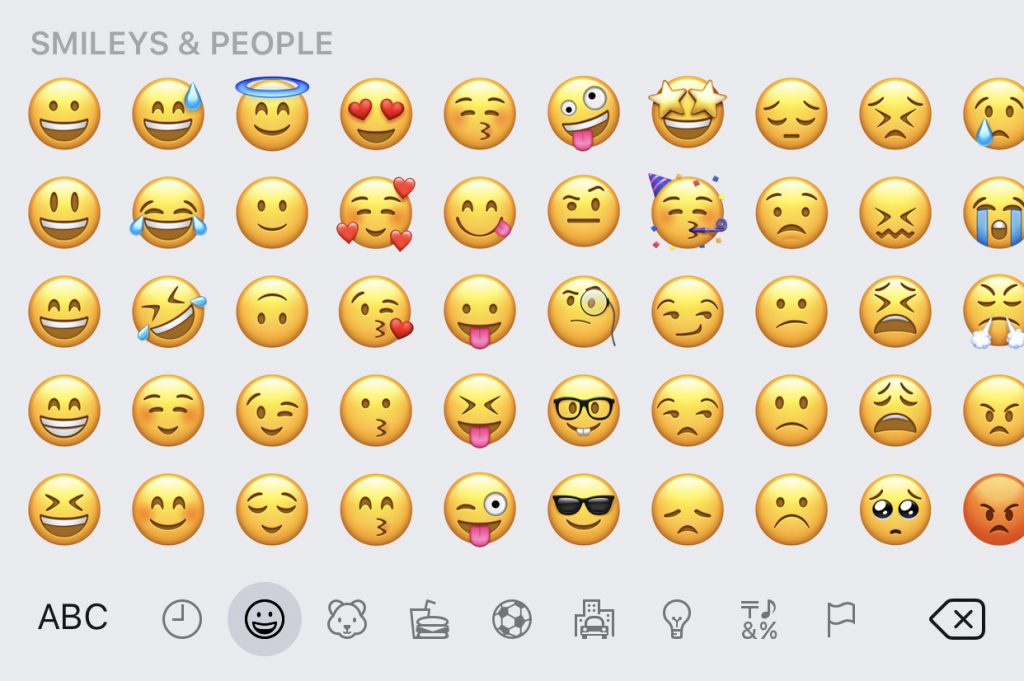screenshot of emojis